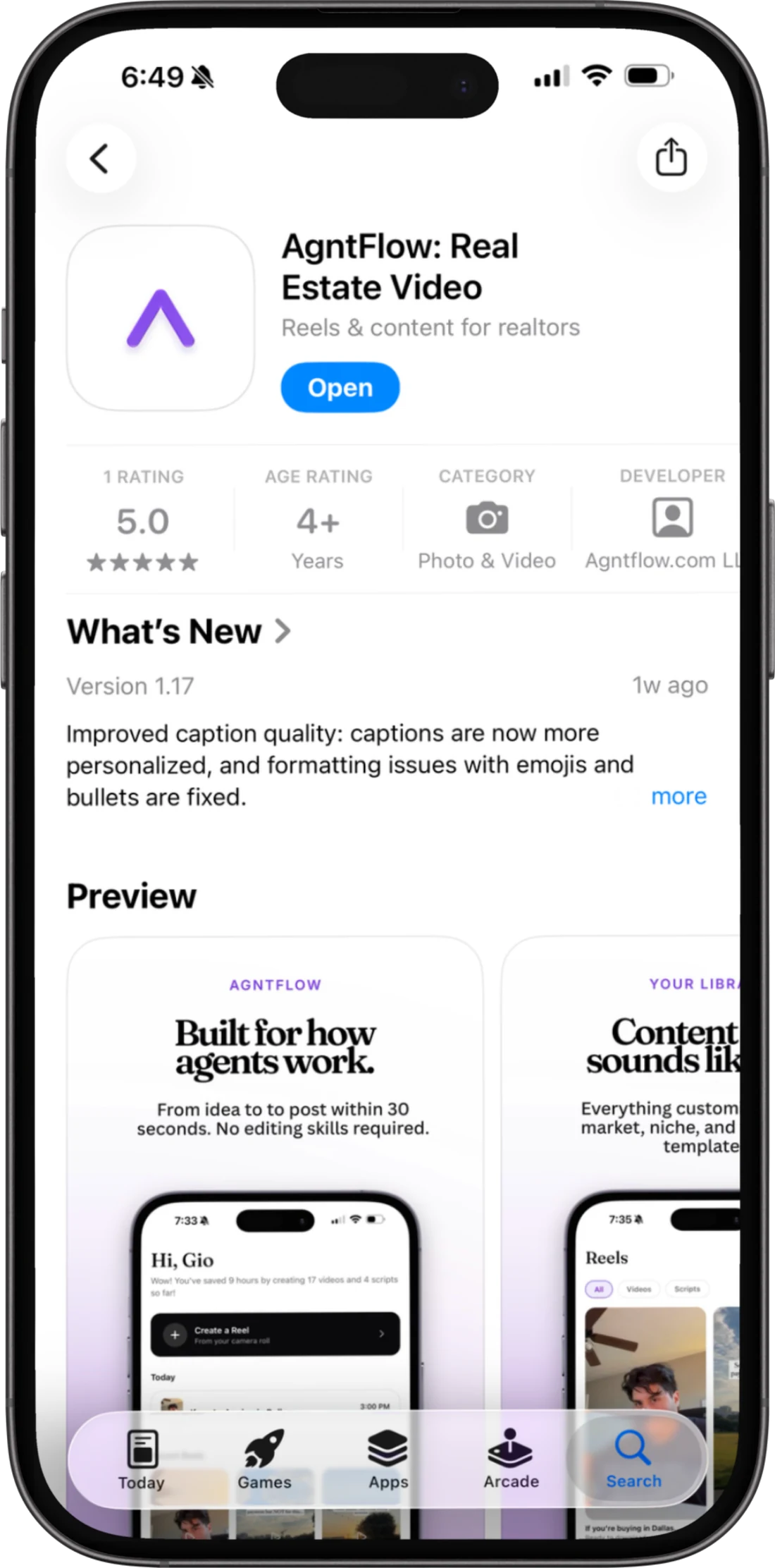 AgntFlow listing on the App Store